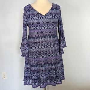 Roz & Ali purple knit dress